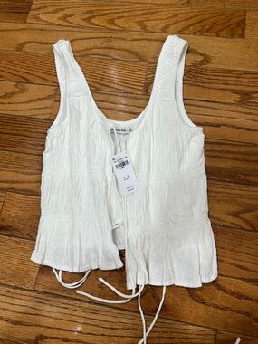 Mendocino White Textured Tie-Front Camisole